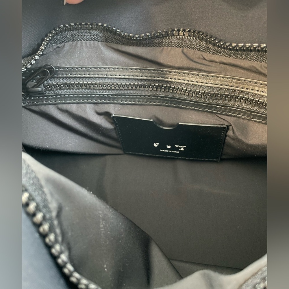 Off-White c/o Virgil Abloh.Women's Black Commercial Printed Neoprene Tote. NWT - Picture 8 of 9